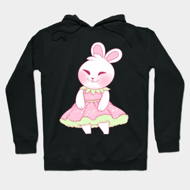 Strawberry dress bunny Hoodie by Itsacuteart